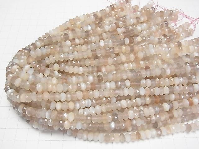 【動画】【素晴らしい輝き】マルチカラームーンストーンAA++ ボタンカット7×7×4mm 半連/1連(約38cm) サムネイル4