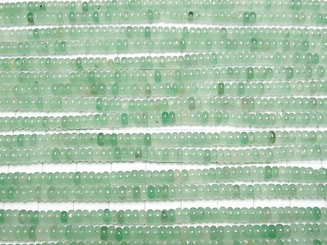 【動画】グリーンアベンチュリン ロンデル(ボタン)4×4×2mm 1連(約37cm) サムネイル3
