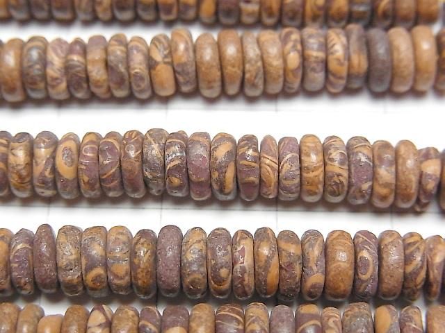 【動画】エレファントスキンジャスパー ロンデル(ボタン)6×6×2mm 1連(約37cm) サムネイル2