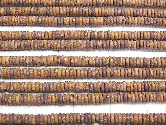 【動画】エレファントスキンジャスパー ロンデル(ボタン)6×6×2mm 1連(約37cm) サムネイル3