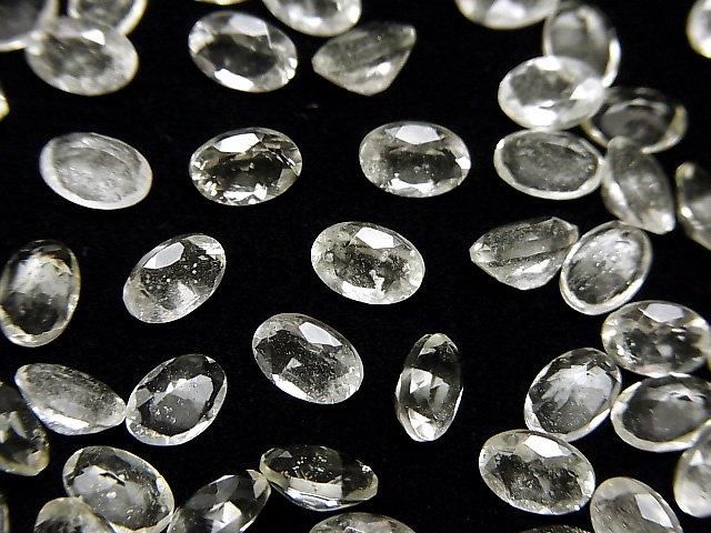 【動画】宝石質リビアングラスAAA ルース オーバルファセットカット6×4mm 2粒の画像