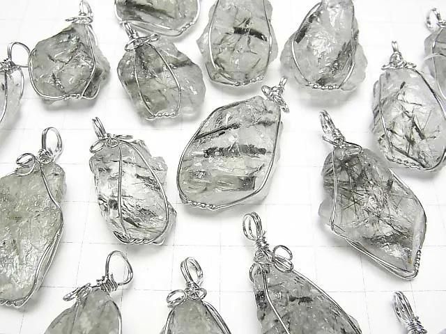 【動画】アクチノライトインクォーツAA++ ラフロックタンブル ペンダントトップ ワイヤー枠 1個 サムネイル3