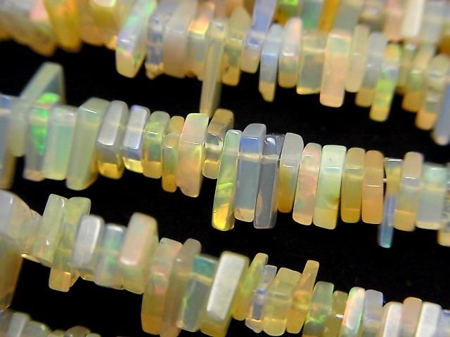 【動画】エチオピア産オパールAA+ レクタングルロンデル(ディスク) 半連/1連(約18cm)の画像