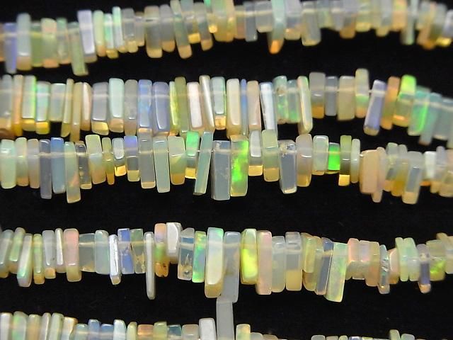 【動画】エチオピア産オパールAA+ レクタングルロンデル(ディスク) 半連/1連(約18cm) サムネイル3