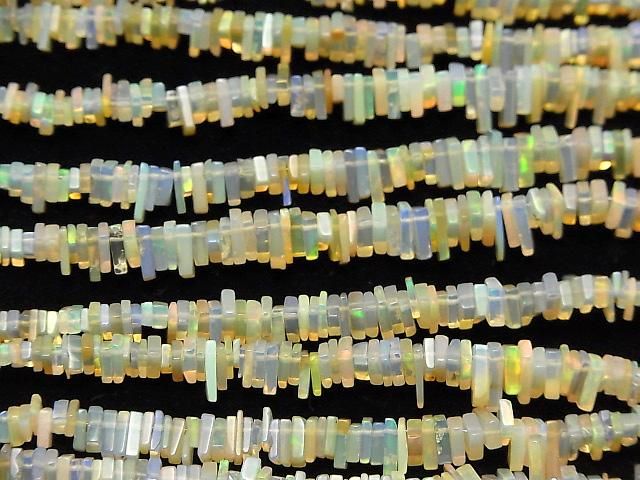 【動画】エチオピア産オパールAA+ レクタングルロンデル(ディスク) 半連/1連(約18cm) サムネイル4