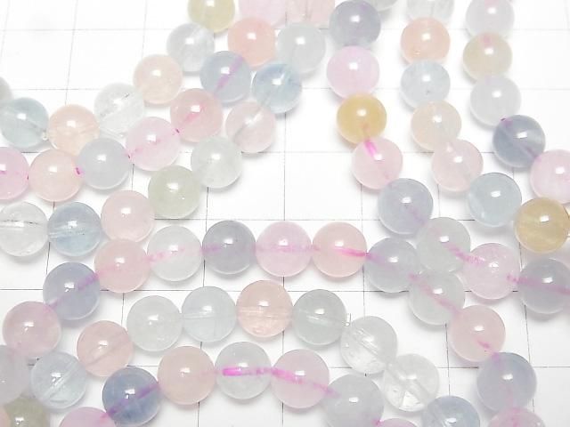 【動画】ベリルミックス(マルチカラーアクアマリン)AAA- ラウンド7~8mm 1連(ブレス) サムネイル3