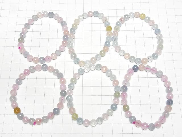 【動画】ベリルミックス(マルチカラーアクアマリン)AAA- ラウンド7~8mm 1連(ブレス) サムネイル4