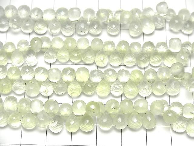【動画】宝石質プレナイトAAA- ドロップ ブリオレットカット 半連/1連(約18cm) サムネイル3