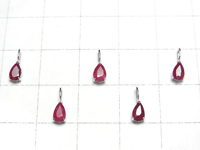 【動画】【日本製】ロンギド産宝石質ルビーAAA ペアシェイプファセットカット5×3mm ペンダントトップ 【K10 White Gold】 1個 サムネイル3