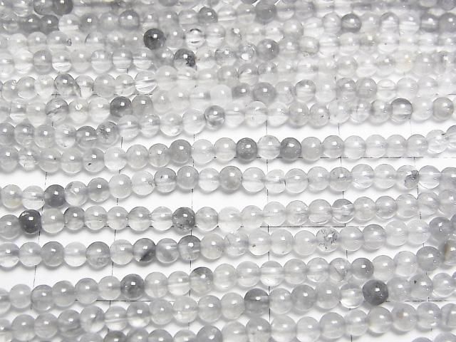 【動画】グレークォーツAA ラウンド3mm 1連(約38cm) サムネイル2