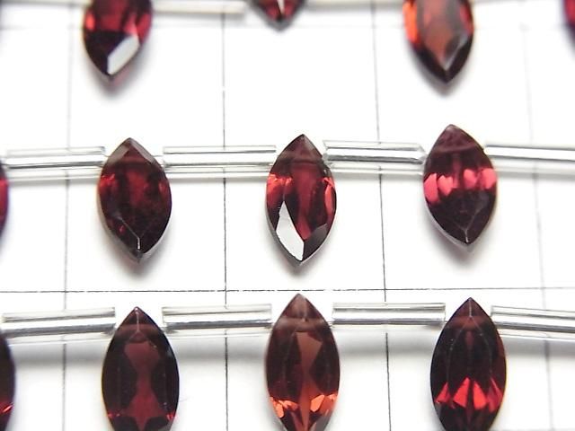 【動画】宝石質ピンクガーネットAAA マーキスファセットカット10×5mm 1連(8粒) サムネイル2