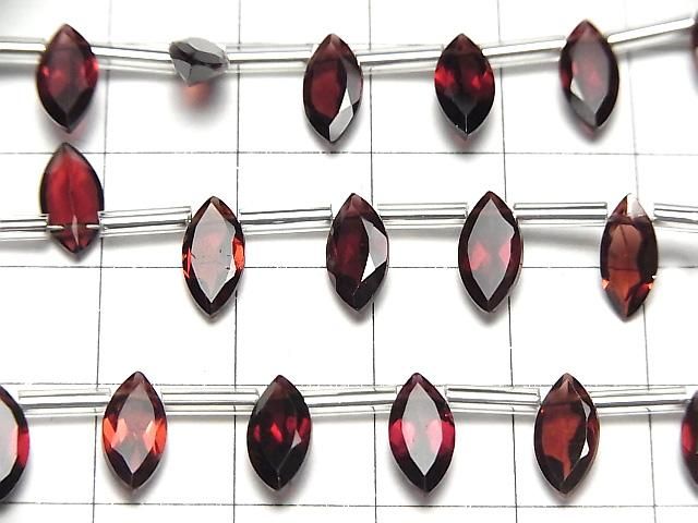 【動画】宝石質ピンクガーネットAAA マーキスファセットカット10×5mm 1連(8粒) サムネイル3