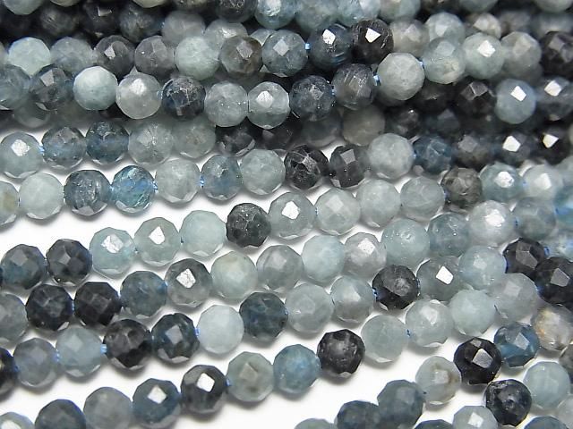 【動画】【素晴らしい輝き】インディゴライトトルマリンAA ラウンドカット3.5mm 1連(約37cm)の画像
