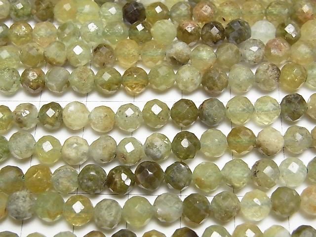 【動画】【素晴らしい輝き】グロッシュラーガーネットAA 64面ラウンドカット6mm 1連(約37cm) サムネイル2