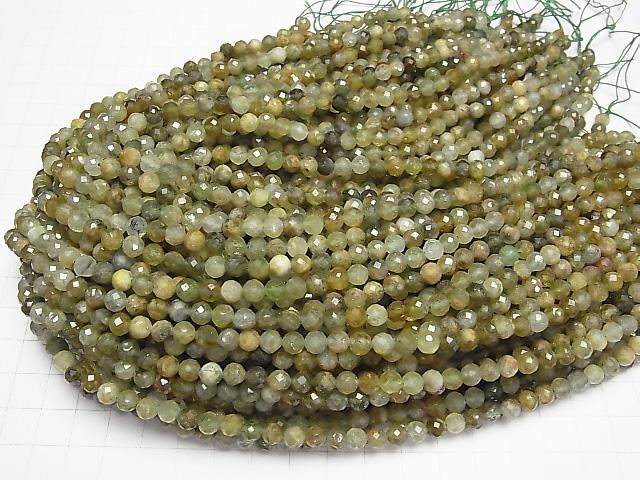 【動画】【素晴らしい輝き】グロッシュラーガーネットAA 64面ラウンドカット6mm 1連(約37cm) サムネイル4