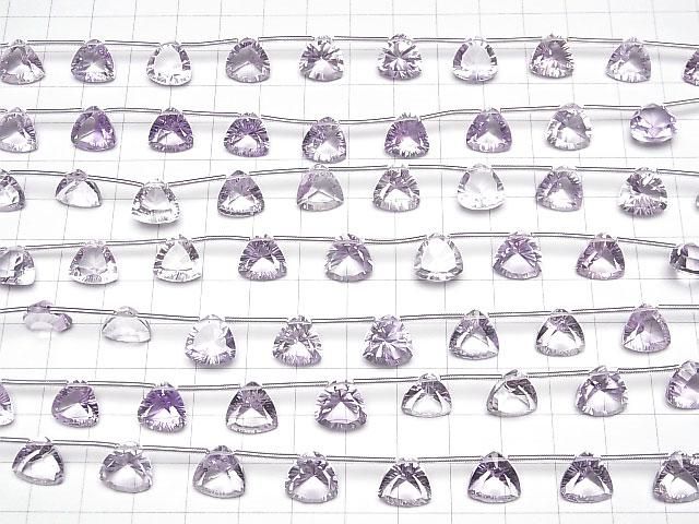 【動画】宝石質ピンクアメジストAAA トライアングル コンケーブカット10×10mm 1連(9粒) サムネイル4