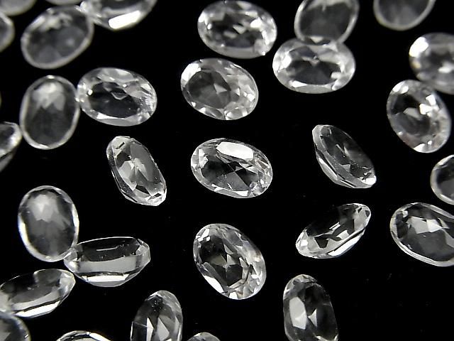 【動画】宝石質クリスタルAAA ルース オーバルファセットカット7×5mm 10粒の画像