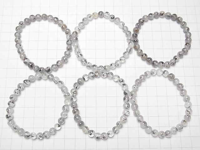 【動画】ザンビア産オイルインクォーツ ラウンド6.5mm 1連(ブレス) サムネイル4