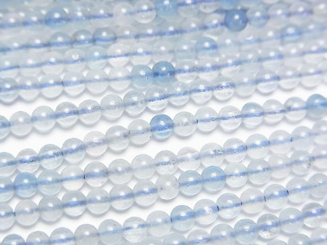 【動画】アクアマリンAA+ ラウンド3mm 1連(約37cm)の画像