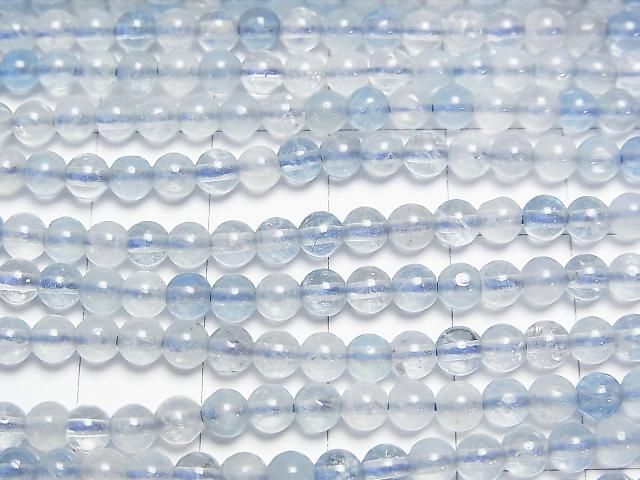 【動画】アクアマリンAA+ ラウンド4mm 1連(約37cm) サムネイル2