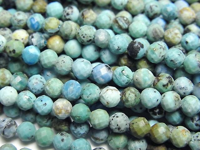 【動画】ナチュラルターコイズ ラウンドカット4mm 1連(約37cm)の画像