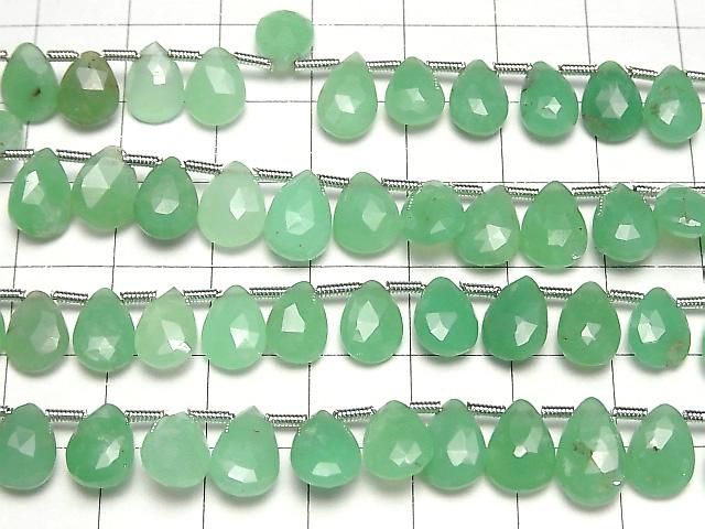【動画】クリソプレーズAA++ ペアシェイプ ブリオレットカット 1連(約18cm) サムネイル3