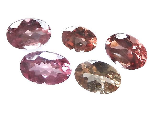 【動画】【1点もの】宝石質シャンパンガーネット ルース ファセットカット 5粒セット NO.7の画像