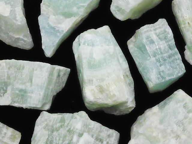 【動画】【1点もの】グリーンカルサイト ラフロック(原石) 12個セット NO.4の画像