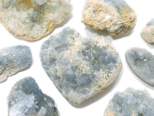 【動画】【1点もの】マダガスカル産セレスタイト クラスター 9個セット NO.3の画像