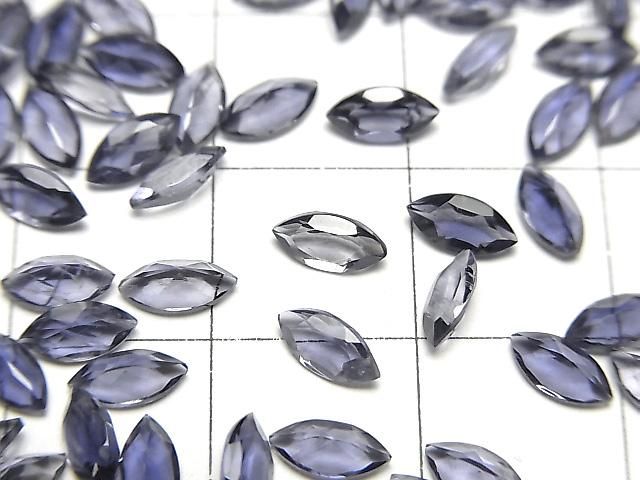 【動画】宝石質アイオライトAAA ルース マーキスファセットカット6×3mm 10粒 サムネイル3