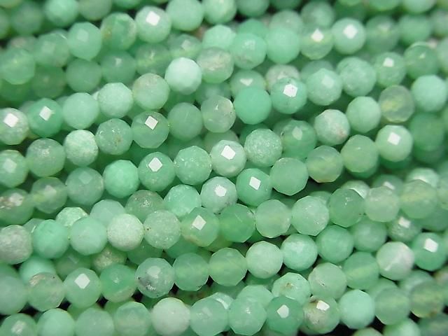 【動画】【素晴らしい輝き】クリソプレーズAA ラウンドカット3mm 1連(約37cm)の画像