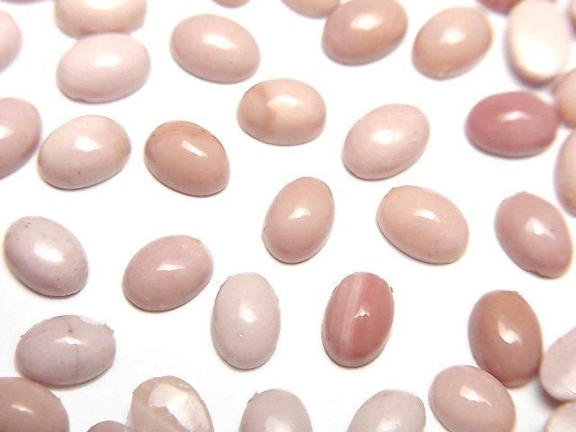 【動画】オーストラリア産ピンクオパールAA++ オーバル カボション6×4mm 10個の画像