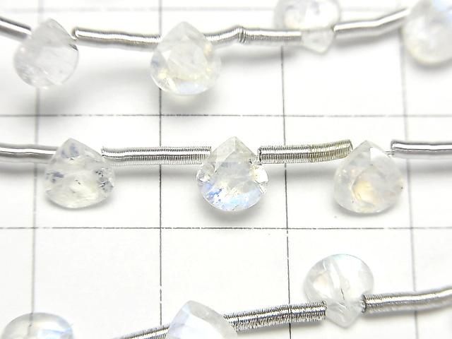 【動画】宝石質レインボームーンストーンAAA- マロン ファセットカット6×6mm 1連(13粒) サムネイル2