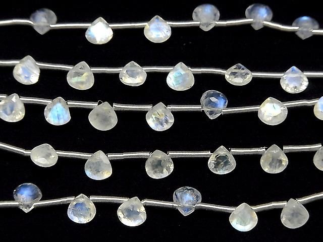 【動画】宝石質レインボームーンストーンAAA- マロン ファセットカット6×6mm 1連(13粒) サムネイル3