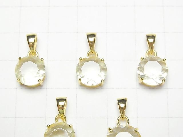 【動画】リビアングラス ラウンドファセットカット ペンダントトップ10×10mm 18KGP製 1個 サムネイル3