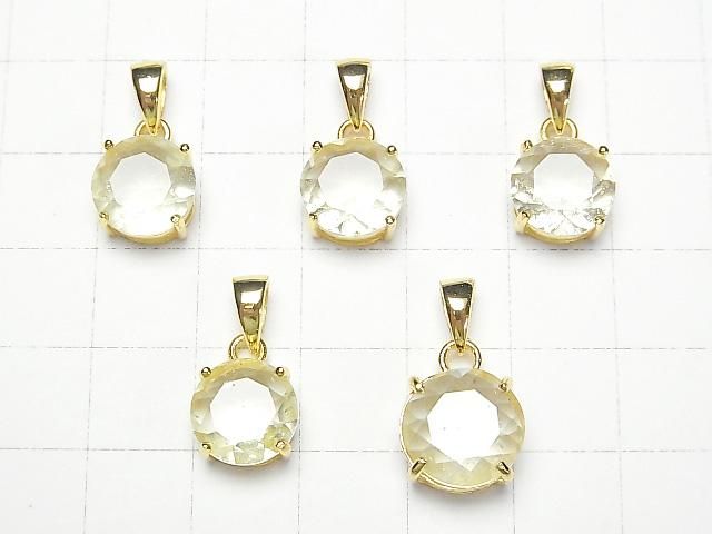 【動画】リビアングラス ラウンドファセットカット ペンダントトップ10×10mm 18KGP製 1個 サムネイル4