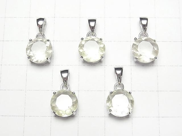 【動画】リビアングラス ラウンドファセットカット ペンダントトップ10×10mm SILVER925製 1個 サムネイル4