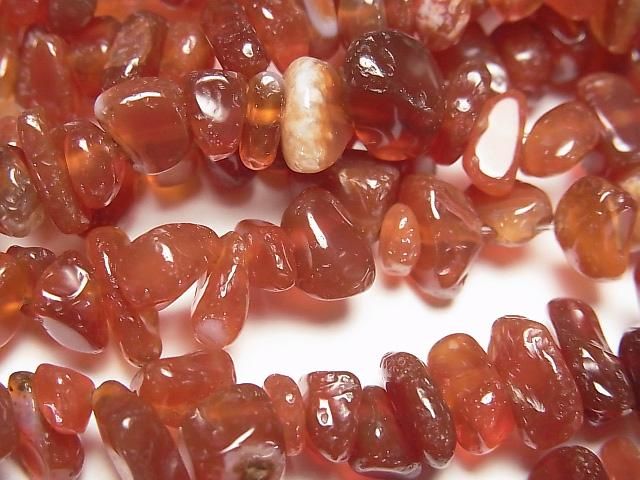 【動画】レッドアゲート チップ(ミニタンブル) 1連(約76cm)の画像