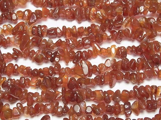 【動画】レッドアゲート チップ(ミニタンブル) 1連(約76cm) サムネイル3
