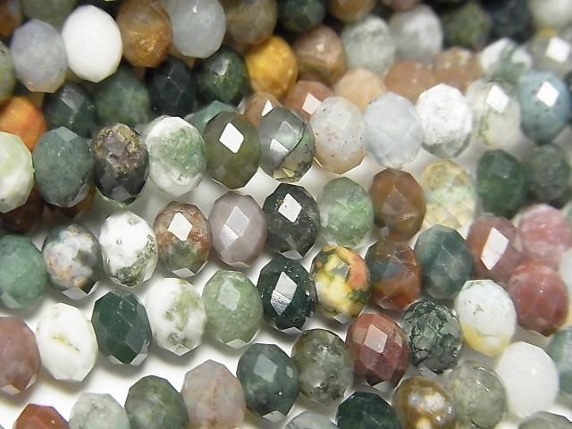【動画】【素晴らしい輝き】インディアンアゲート ボタンカット5×5×3.5mm 1連(約37cm)の画像