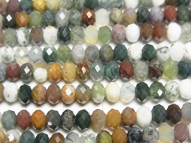 【動画】【素晴らしい輝き】インディアンアゲート ボタンカット5×5×3.5mm 1連(約37cm) サムネイル2