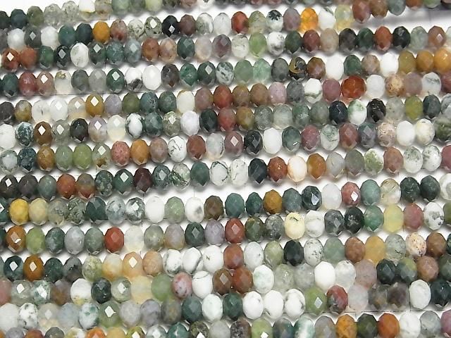 【動画】【素晴らしい輝き】インディアンアゲート ボタンカット5×5×3.5mm 1連(約37cm) サムネイル3