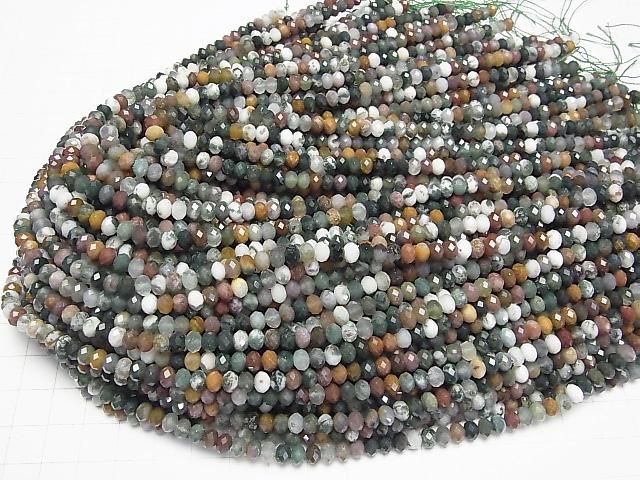 【動画】【素晴らしい輝き】インディアンアゲート ボタンカット5×5×3.5mm 1連(約37cm) サムネイル4