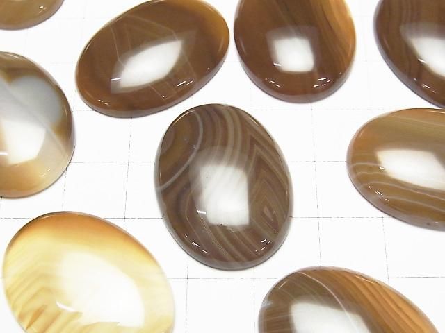 【動画】ブラウンストライプアゲートAAA オーバル カボション30×22mm 2個 サムネイル2