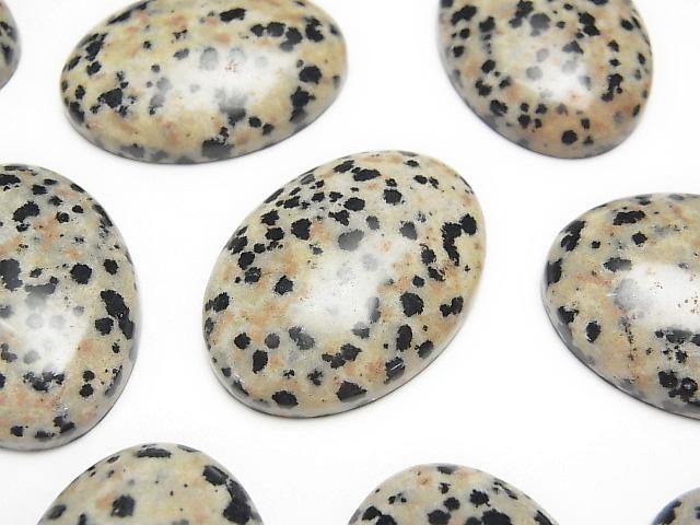 【動画】ダルメシアンジャスパー オーバル カボション30×22mm 2個の画像