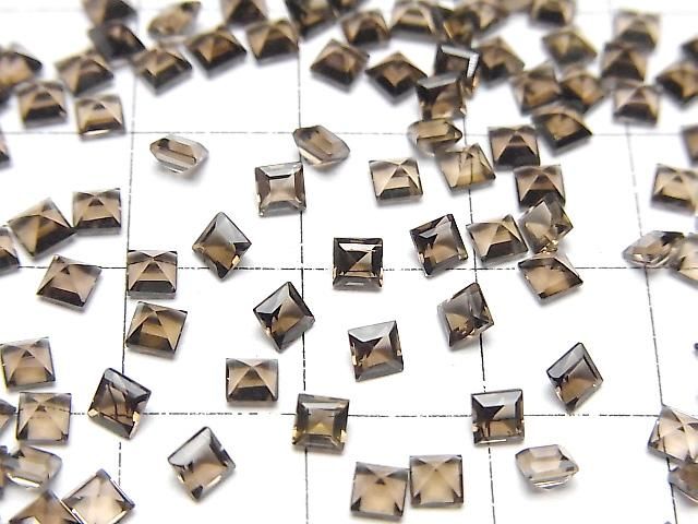 【動画】宝石質スモーキークォーツAAA ルース スクエアファセットカット3×3mm 10粒 サムネイル3