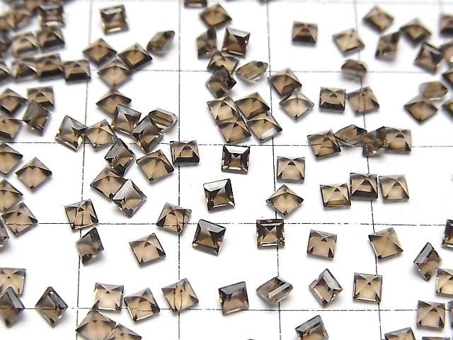 【動画】宝石質スモーキークォーツAAA ルース スクエアファセットカット3×3mm 10粒 サムネイル4