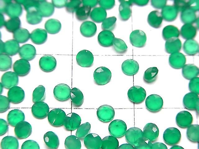 【動画】宝石質グリーンオニキスAAA ルース ラウンドファセットカット3×3mm 10粒 サムネイル2
