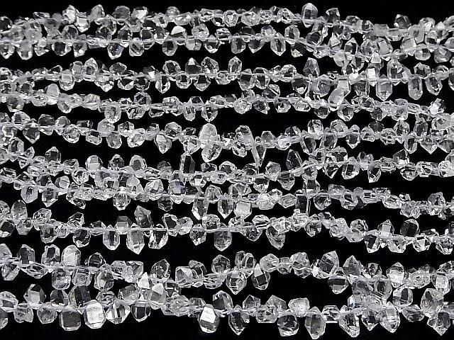 【動画】NY産ハーキマーダイヤモンドAAA ラフロック クレオ穴 【Sサイズ】 半連/1連(約36cm) サムネイル4