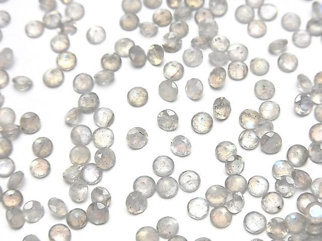 【動画】宝石質ラブラドライトAAA- ルース ラウンドファセットカット3×3mm 10粒の画像
